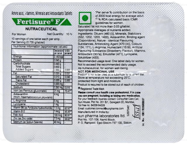 Fertisure F 40mg/141mcg Tablet 10s