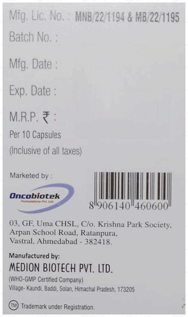Oncolido 10mg Capsule 10s