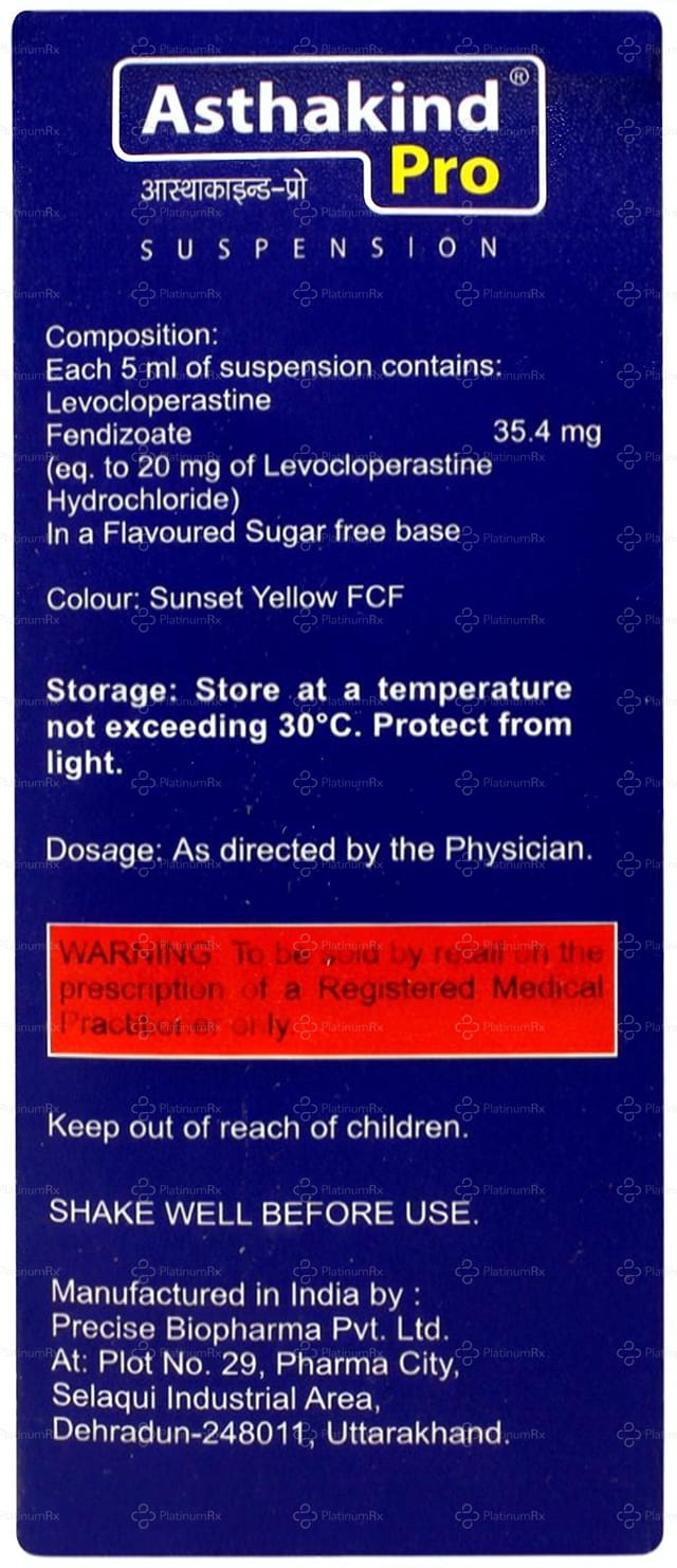 Asthakind 35.4mg Pro Oral Suspension Mango Sugar Free 100ml