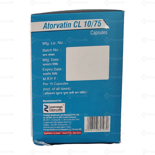Atorvatin CL 10/75mg Tablet 15s