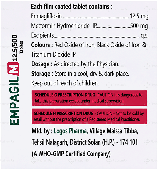 Empagil M 12.5/500mg Tablet 10s