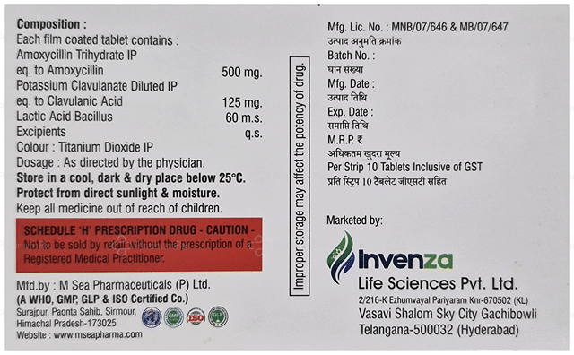 InzaMox CV 625 Tablet 10s