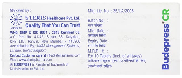 Budepress 9mg Tablet CR 10s