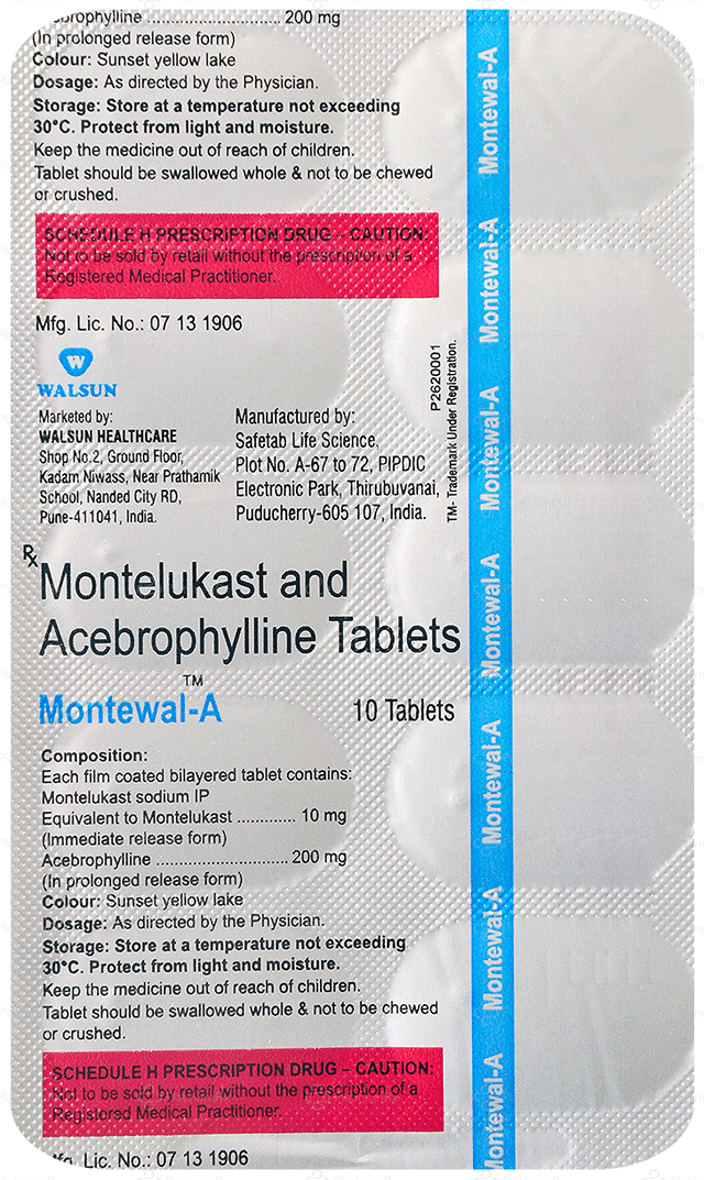Montewal A 200/10mg Tablet 10s