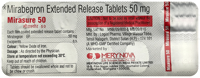 Mirasure 50mg Tablet ER 10s