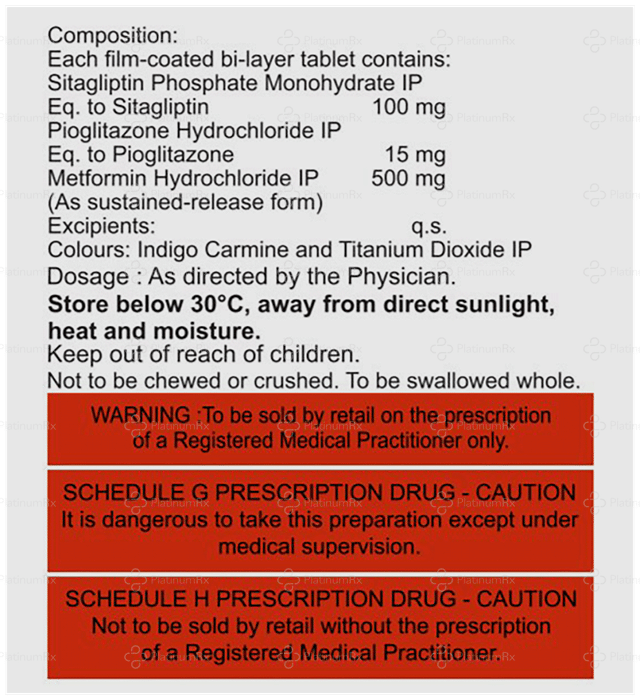Sitadeg MP 500/15/100mg Tablet SR 10s