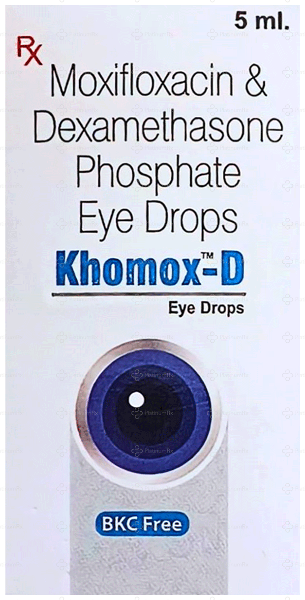 Khomox D 0.1/0.5% Eye Drop BKC Free 5ml