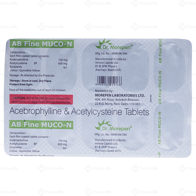 AB Fine Muco N 100/600mg Tablet 10s