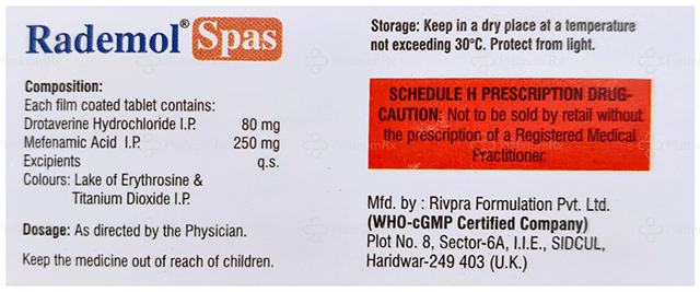 Rademol Spas 80/250mg Tablet 10s