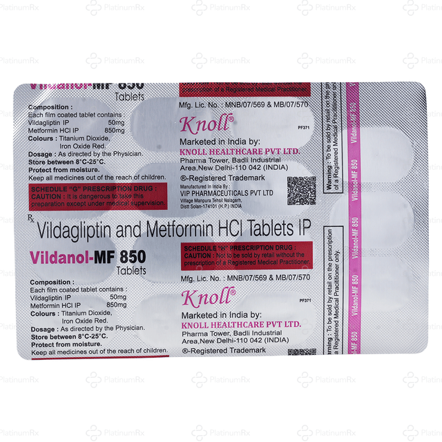 Vildanol MF 850/50mg Tablet 15s