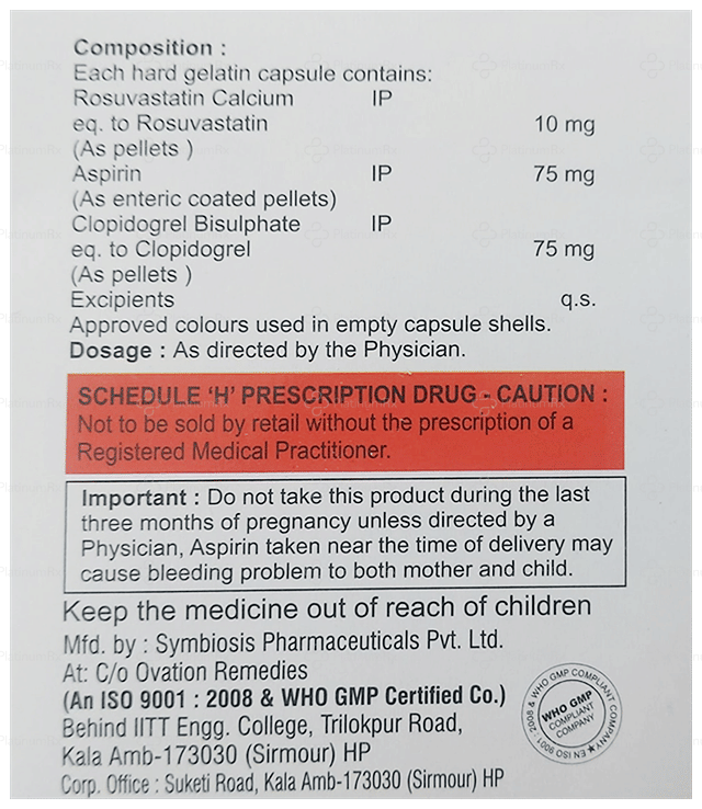 Ros Rax Gold 75/75/10mg Capsule 10s
