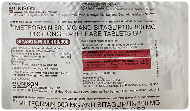 Sitason M XR 500/100mg Tablet PR 10s