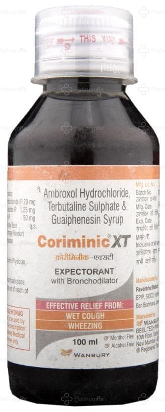 Coriminic XT 20/50/1.25mg Expectorant 100ml