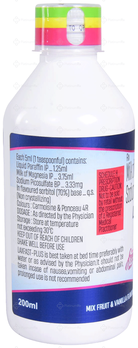 Laxfast Plus Mix Fruit & Vanilla Sugar Free Oral Suspension 200ml