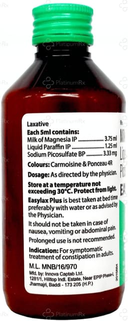 Easylax Plus Oral Emulsion Peppermint Syrup 170ml
