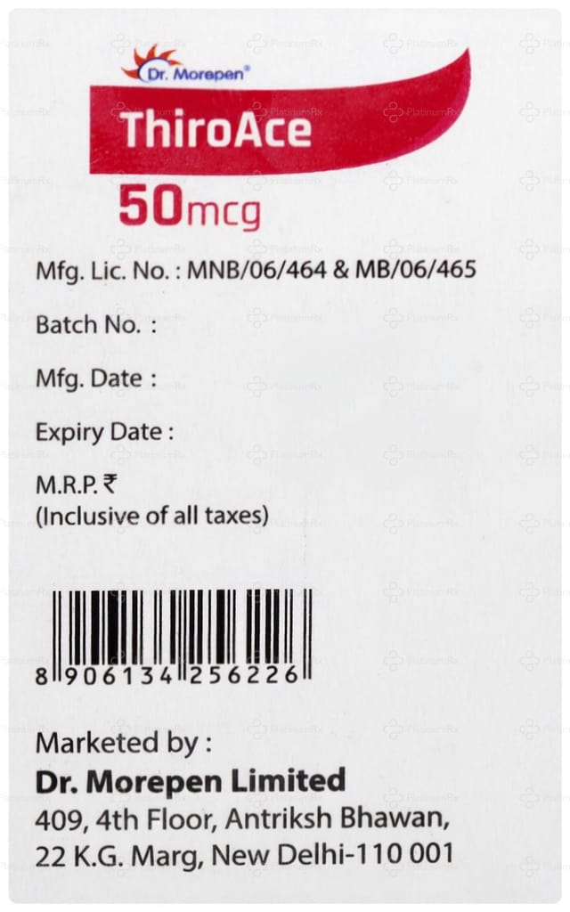 Thiroace 50mcg Tablet 100s