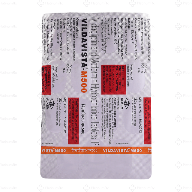 Vildavista M 500mg Tablet 15s