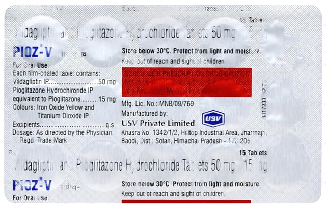 Pioz V 15/50mg Tablet 15s
