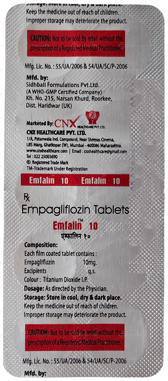 Emfalin 10mg Tablet 10s