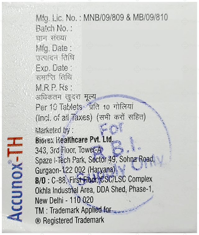 Accunox TH 60/4mg Tablet 10s