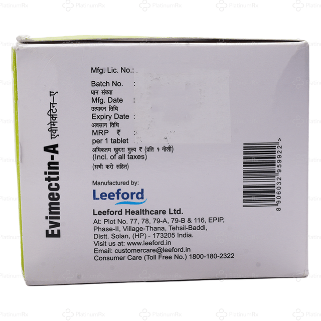 Evimectin A 12/400mg Tablet 1s