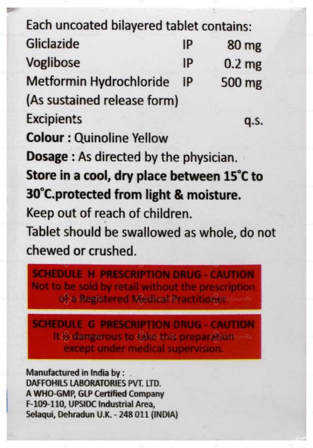 Gliclavac MV 0.2/500/80mg Tablet SR 10s