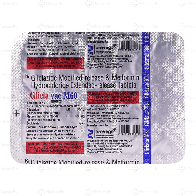 Gliclavac M 60/500mg Tablet ER 10s