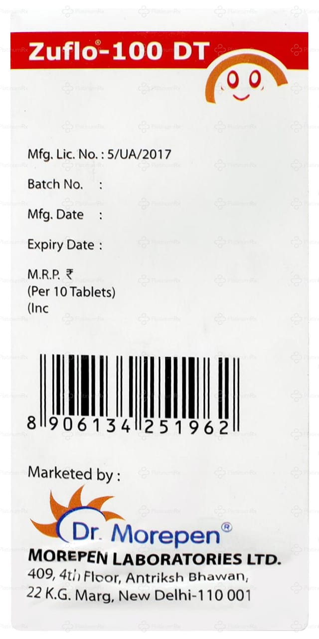 Zuflo 100mg DT Tablet 10s