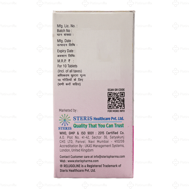 Relugoline 1/0.5/40mg Tablet 10s
