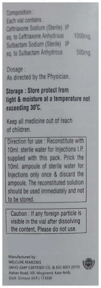 Omecef S 1000/500mg Injection 1s