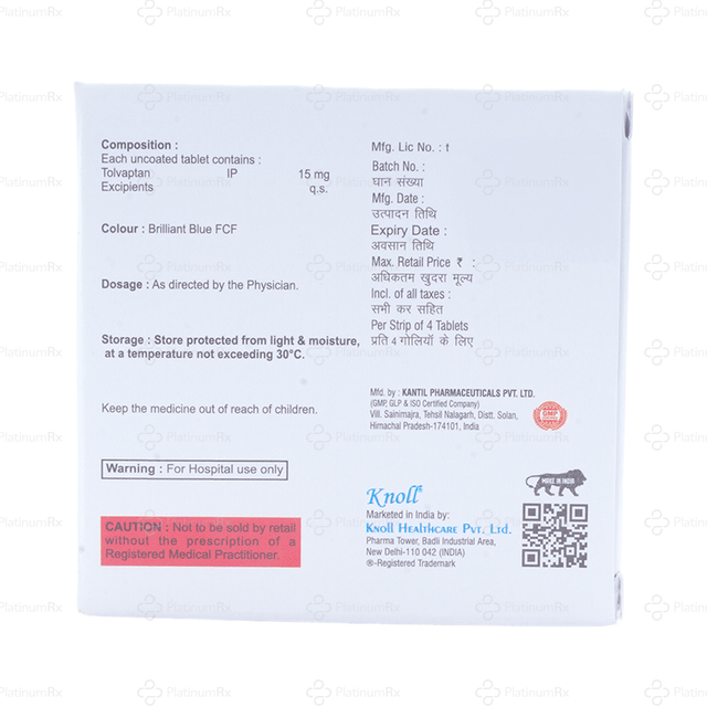 Tolvanol 15mg Tablet 4s