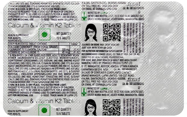 Corcium K2 225mg Tablet 15s