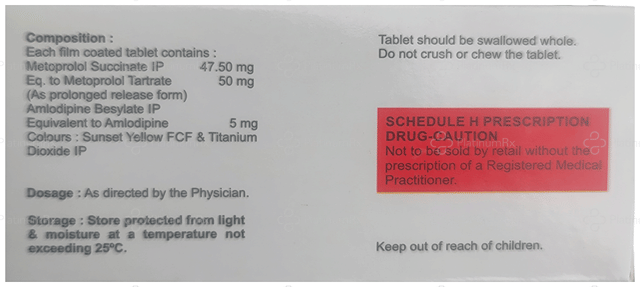 Metoease AM XL 5/47.5mg Tablet PR 10s