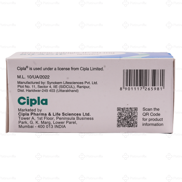 Bilacip 20mg Tablet 10s