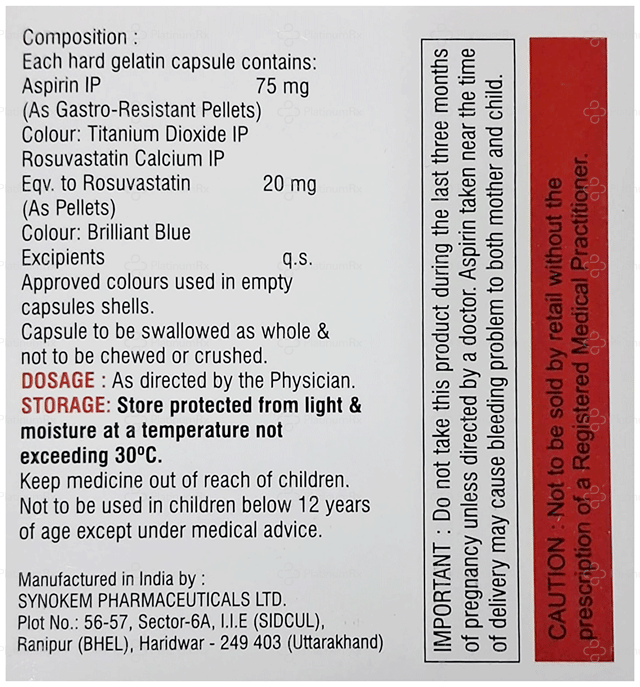 Rostyl ASP 75/20mg Capsule 10s