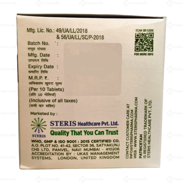 Patricetam Ginkoba 60/400mg Tablet 10s