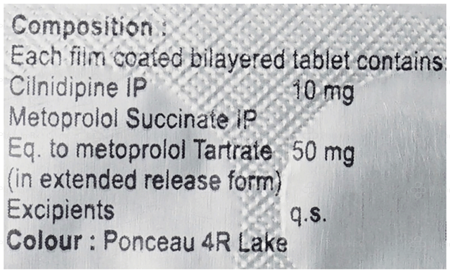 CILNIPeco M 10/47.5mg Tablet ER 15s