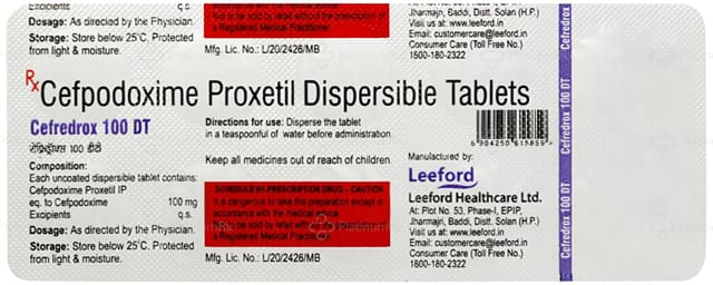 Cefredrox 100mg Tablet DT 10s