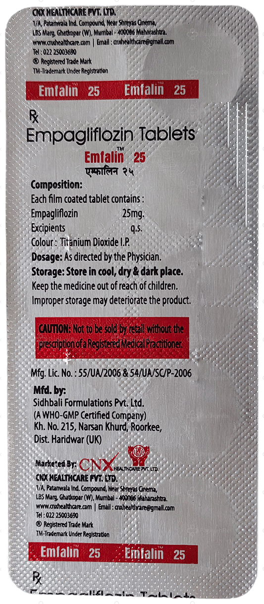 Emfalin 25mg Tablet 10s