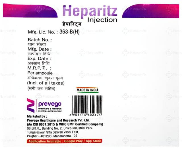 Heparitz 25000IU Injection 5ml