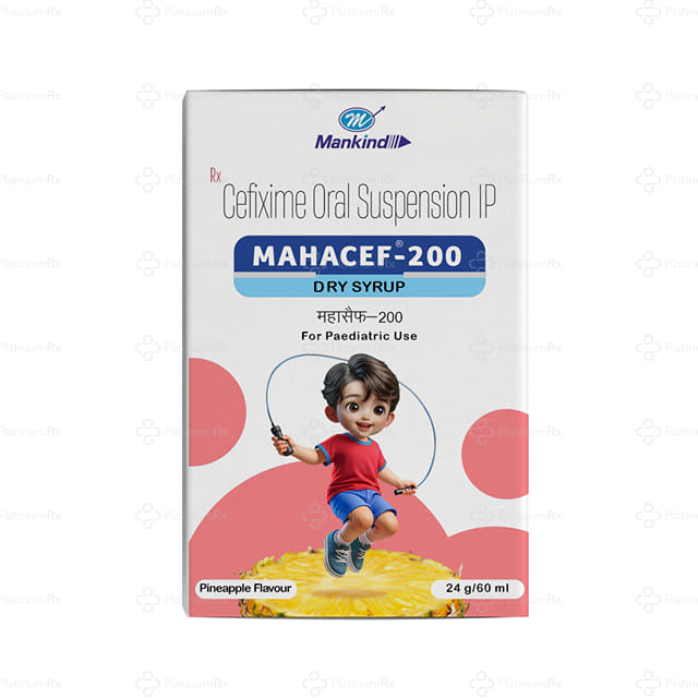 Mahacef 200mg Pineapple Flavour Dry Syrup 60ml