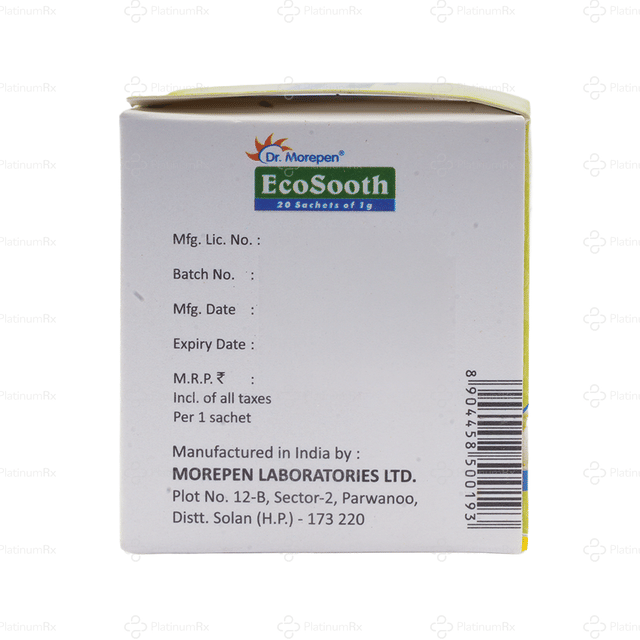 Ecosooth Vanilla Flavour Sugar Free Powder Sachet 1gm