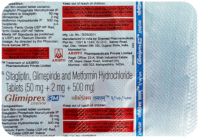 Glimiprex SM 2/500/50mg Tablet 10s