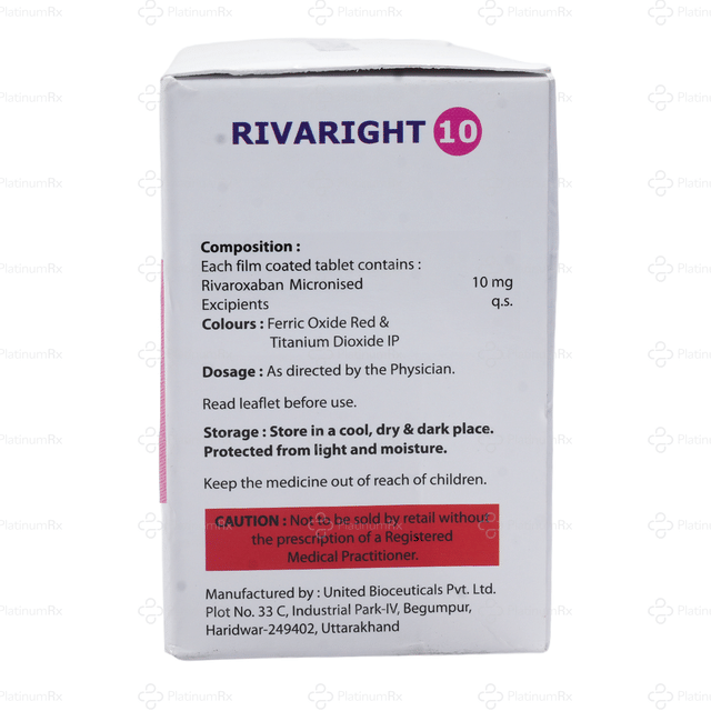 Rivaright 10mg Tablet 7s