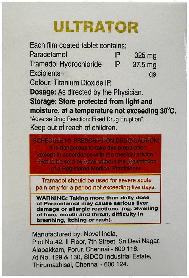 Ultrator 325/37.5mg Tablet 10s
