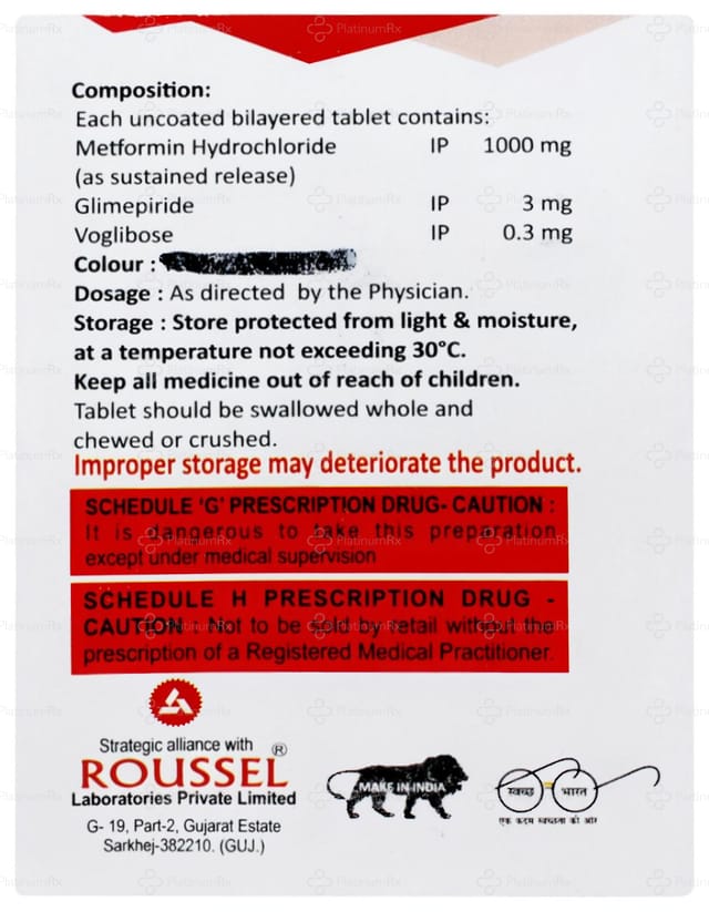 Voglee GM 3/0.3mg SR Forte Tablet 10s