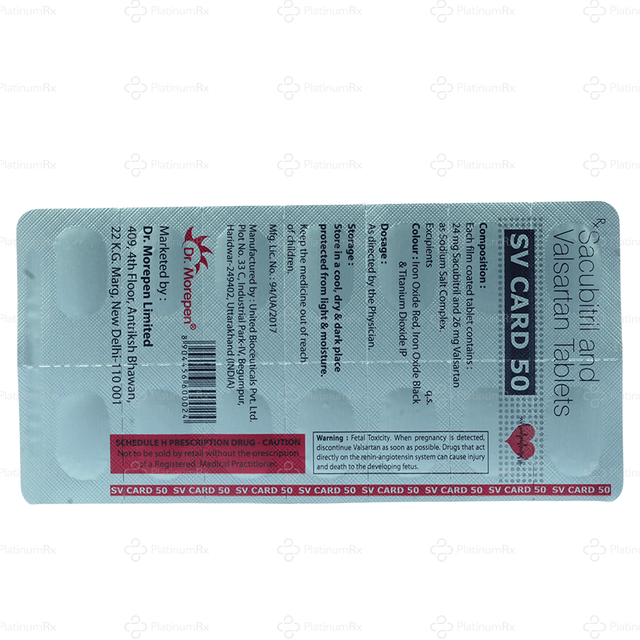 SV Card 50mg Tablet 14s