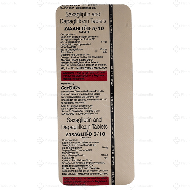 Zaxaglit D 5/10mg Tablet 10s