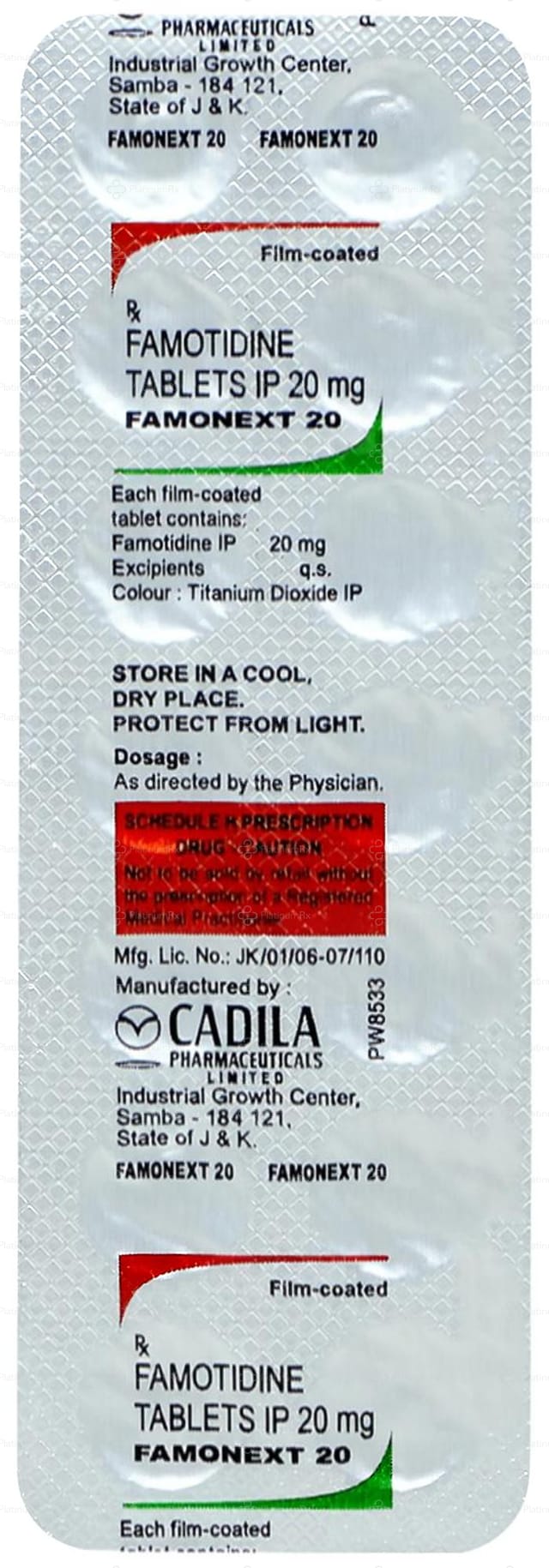Famonext 20mg Tablet 14s