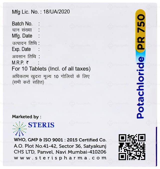 Potachloride PR 750mg Tablet 10s